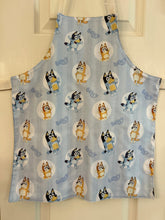 Load image into Gallery viewer, Cartoon Characters - Cats on Violet Child Apron; Princesses Petite, Child, Tiny; Bluey Child, Petite