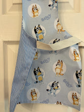 Load image into Gallery viewer, Cartoon Characters - Cats on Violet Child Apron; Princesses Petite, Child, Tiny; Bluey Child, Petite