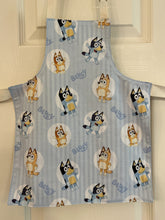 Load image into Gallery viewer, Cartoon Characters - Cats on Violet Child Apron; Princesses Petite, Child, Tiny; Bluey Child, Petite