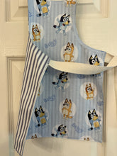Load image into Gallery viewer, Cartoon Characters - Cats on Violet Child Apron; Princesses Petite, Child, Tiny; Bluey Child, Petite