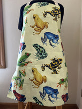 Load image into Gallery viewer, Frogs - Small Green Frogs on Blue - Adult and Child Aprons; Large Colorful Frogs - Adult