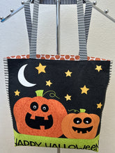 Load image into Gallery viewer, Happy Halloween; Black Cats and Jack-o-Lanterns on Grey; Pumpkins for Sale; Spooky Visit
