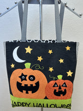 Load image into Gallery viewer, Happy Halloween; Black Cats and Jack-o-Lanterns on Grey; Pumpkins for Sale; Spooky Visit