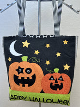 Load image into Gallery viewer, Happy Halloween; Black Cats and Jack-o-Lanterns on Grey; Pumpkins for Sale; Spooky Visit