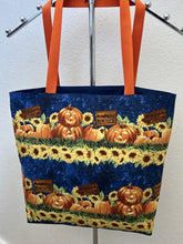 Load image into Gallery viewer, Happy Halloween Black Cats and Jack-o-Lanterns on Grey; Pumpkins for Sale; Spooky Visit