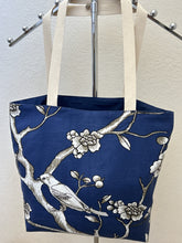 Load image into Gallery viewer, Large White Birds on Navy; Birds and Butterflies; Colorful Birds