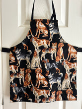 Load image into Gallery viewer, Realistic Dogs on Black - Adult and Child Aprons; Cartoonish Dogs - Adult Apron