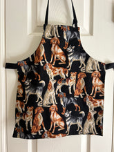 Load image into Gallery viewer, Realistic Dogs on Black - Adult and Child Aprons; Cartoonish Dogs - Adult Apron