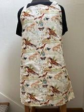 Load image into Gallery viewer, Birds and Butterflies with Music Staffs; Birds in Peach Tree - Adult Aprons