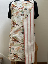 Load image into Gallery viewer, Birds and Butterflies with Music Staffs; Birds in Peach Tree - Adult Aprons