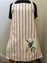 Load image into Gallery viewer, Birds and Butterflies with Music Staffs; Birds in Peach Tree - Adult Aprons
