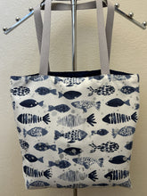 Load image into Gallery viewer, Blue Fish on White; Otters, Dolphins, Seals, and Whales