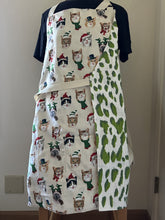 Load image into Gallery viewer, Precious Moments Christmas - Tiny Apron; Vintage Kitty Christmas; Deck the Halls; Cat Faces Wearing Christmas Hats - Adult