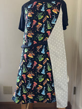 Load image into Gallery viewer, Colorful Instruments on White or Black - Adult, Petite / Pre-Teen, Child, Tiny Aprons