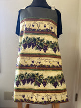 Load image into Gallery viewer, Rows of Grapes and Wine Glasses; Grapes on the Vine; Wine Bottles, Labels, Glasses - Adult Aprons