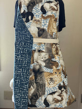 Load image into Gallery viewer, Cats -  On Blanket; With Hibiscus and Lilies; With Yarn; Laurel Burch Jungle Songs and Fantastic Felines- Adult and Child Aprons
