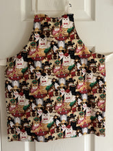 Load image into Gallery viewer, Cats -  On Blanket; With Hibiscus and Lilies; With Yarn; Laurel Burch Jungle Songs and Fantastic Felines- Adult and Child Aprons
