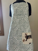 Load image into Gallery viewer, Cats -  On Blanket; With Hibiscus and Lilies; With Yarn; Laurel Burch Jungle Songs and Fantastic Felines- Adult and Child Aprons
