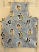 Load image into Gallery viewer, Cartoon Characters - Cats on Violet Child Apron; Princesses Petite, Child, Tiny; Bluey Child, Petite
