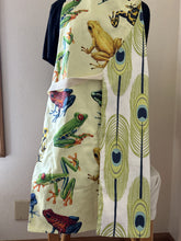 Load image into Gallery viewer, Frogs - Small Green Frogs on Blue - Adult and Child Aprons; Large Colorful Frogs - Adult

