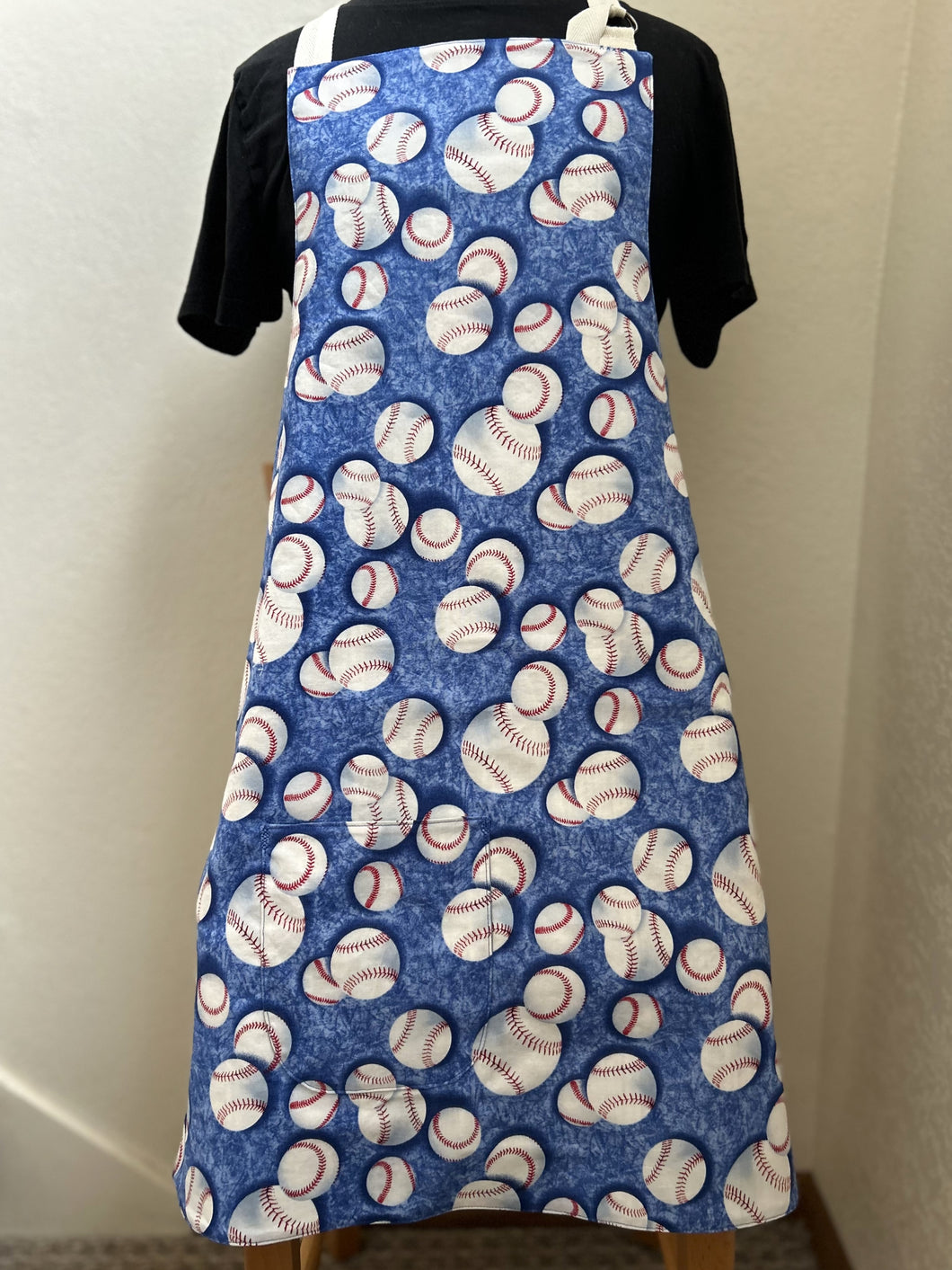 Softballs and Bats; and Baseballs on Blue - Adult, Child, and Tiny Aprons