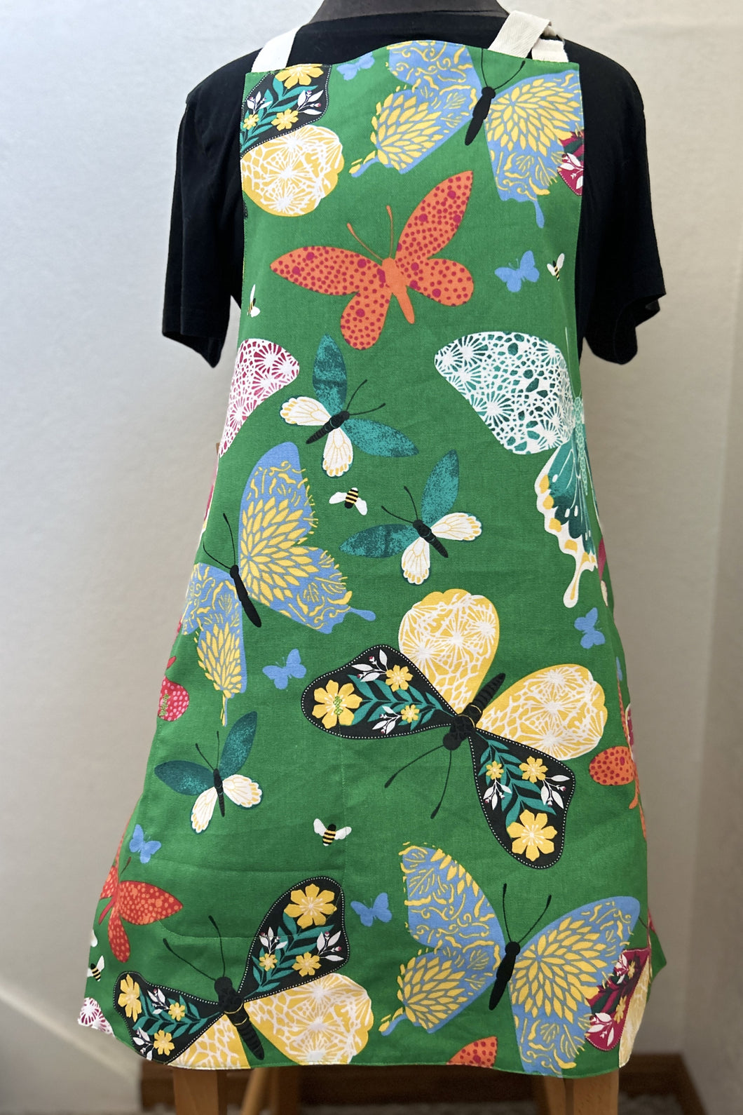Colorful Butterflies on Green - Adult Apron