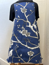 Load image into Gallery viewer, Large White Birds on Branches on Navy or on Seafoam - Adult Aprons
