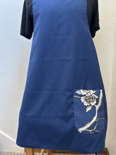 Load image into Gallery viewer, Large White Birds on Branches on Navy or on Seafoam - Adult Aprons
