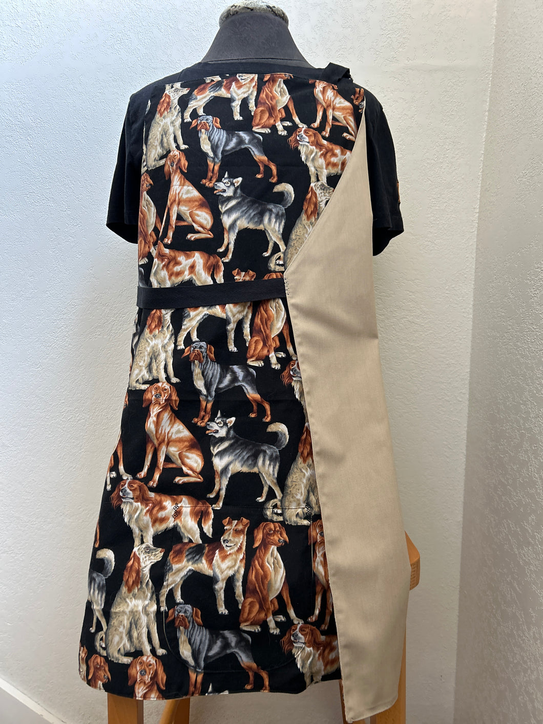Realistic Dogs on Black - Adult and Child Aprons