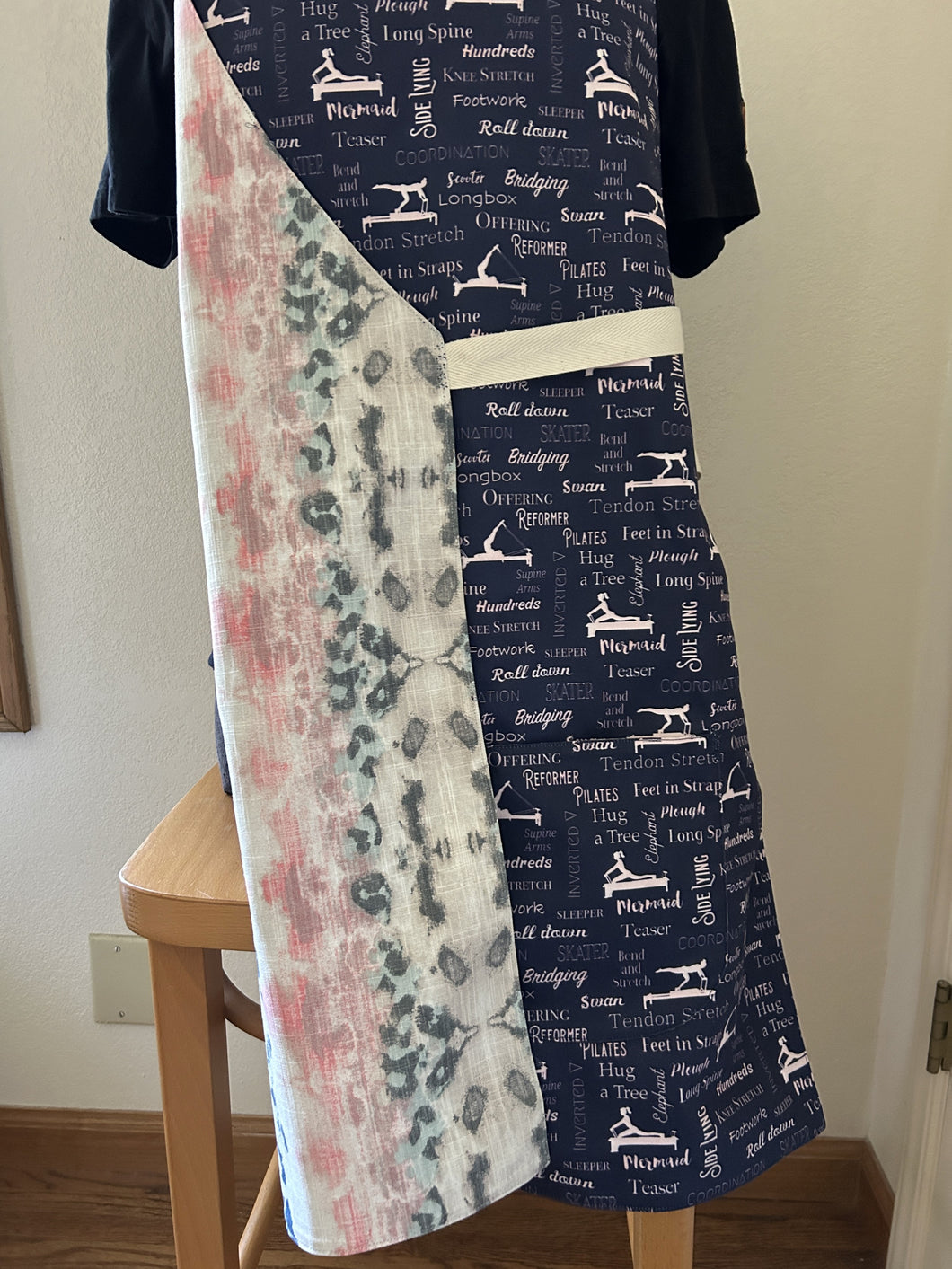 Exercise Adult Aprons - Kitty Cat Yoga; Pilates Reformer Words