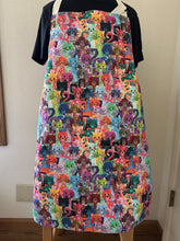Load image into Gallery viewer, Psychedelic Cats in Bright Colors; Cartoonish Cats; Impressionist Realistic Cats - Adult Aprons

