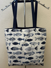Load image into Gallery viewer, Blue Fish on White; Otters, Dolphins, Seals, and Whales
