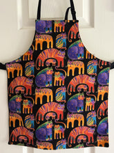 Load image into Gallery viewer, Cats -  On Bookshelves; With Hibiscus and Lilies; With Yarn; Laurel Burch Jungle Songs and Fantastic Felines- Adult Aprons and Other Sizes
