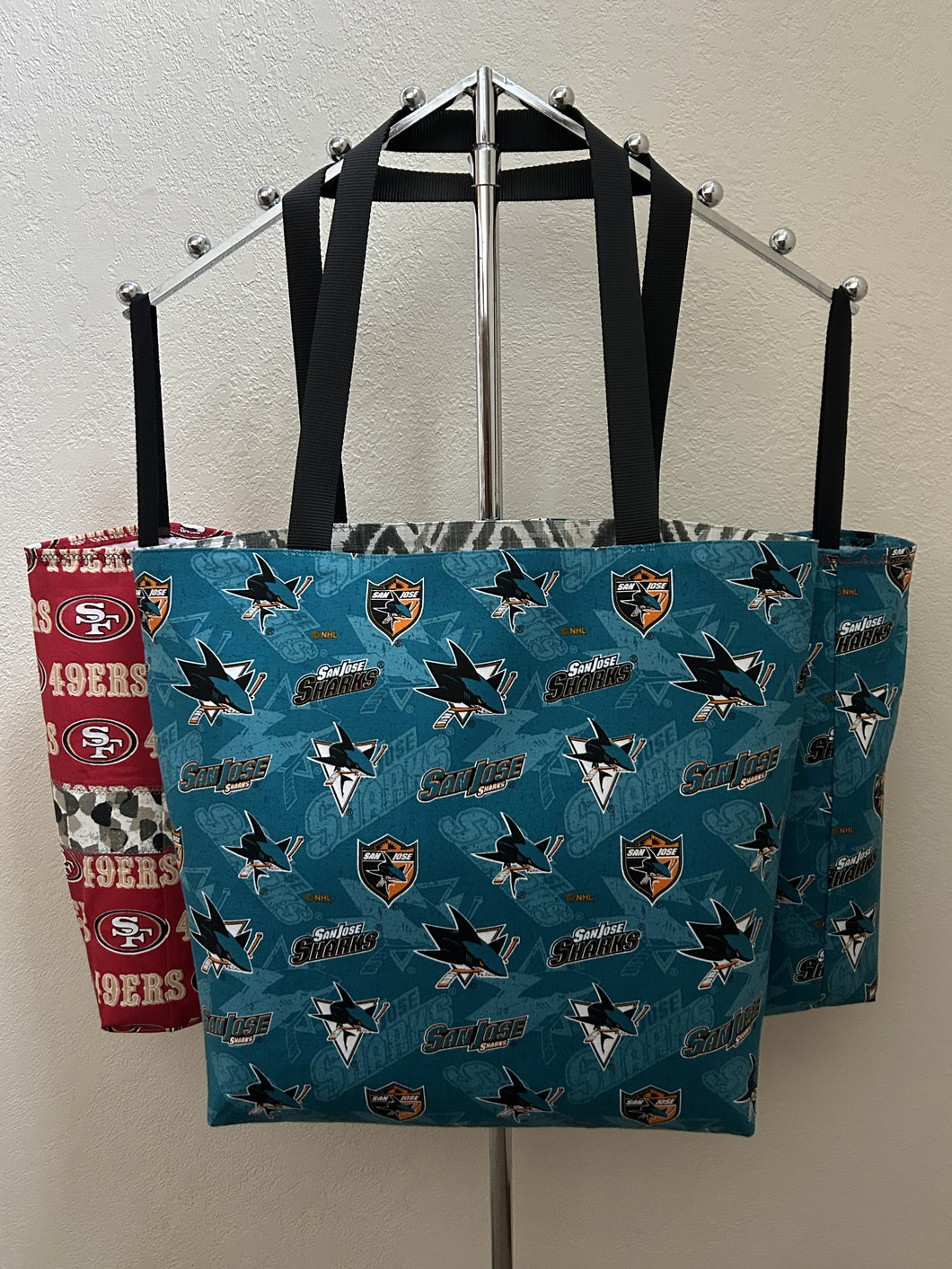 San Jose Sharks NHL Ice Hockey plus Sharks and 49ers Bottle Bags (sold as a set)