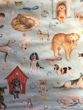 Load image into Gallery viewer, Dogs “Think Pawsitive” stripe; and Dogs “Think Pawsitive – Dogs Rule” – Adult and Child aprons
