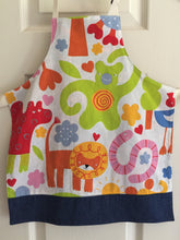 Load image into Gallery viewer, Whimsical, Colorful Animals on White – Child Aprons
