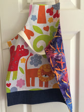 Load image into Gallery viewer, Whimsical, Colorful Animals on White – Child Aprons
