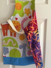 Load image into Gallery viewer, Whimsical, Colorful Animals on White – Child Aprons

