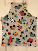 Load image into Gallery viewer, Toy Cars and Trucks on Pale Grey – Child Aprons
